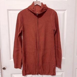 Tulle | Cardigan | Tulle Zippered Cardigan in Rust